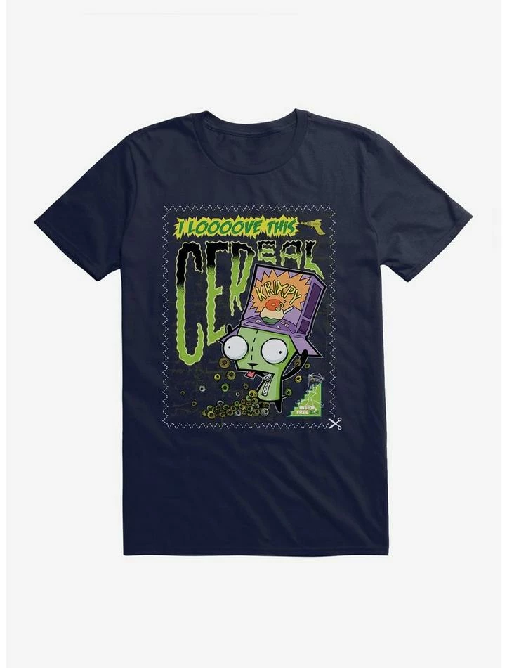 Cheap 🥰 Invader Zim I Love Cereal T-Shirt 🤩 - Image 6