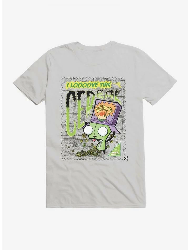Cheap 🥰 Invader Zim I Love Cereal T-Shirt 🤩 - Image 3