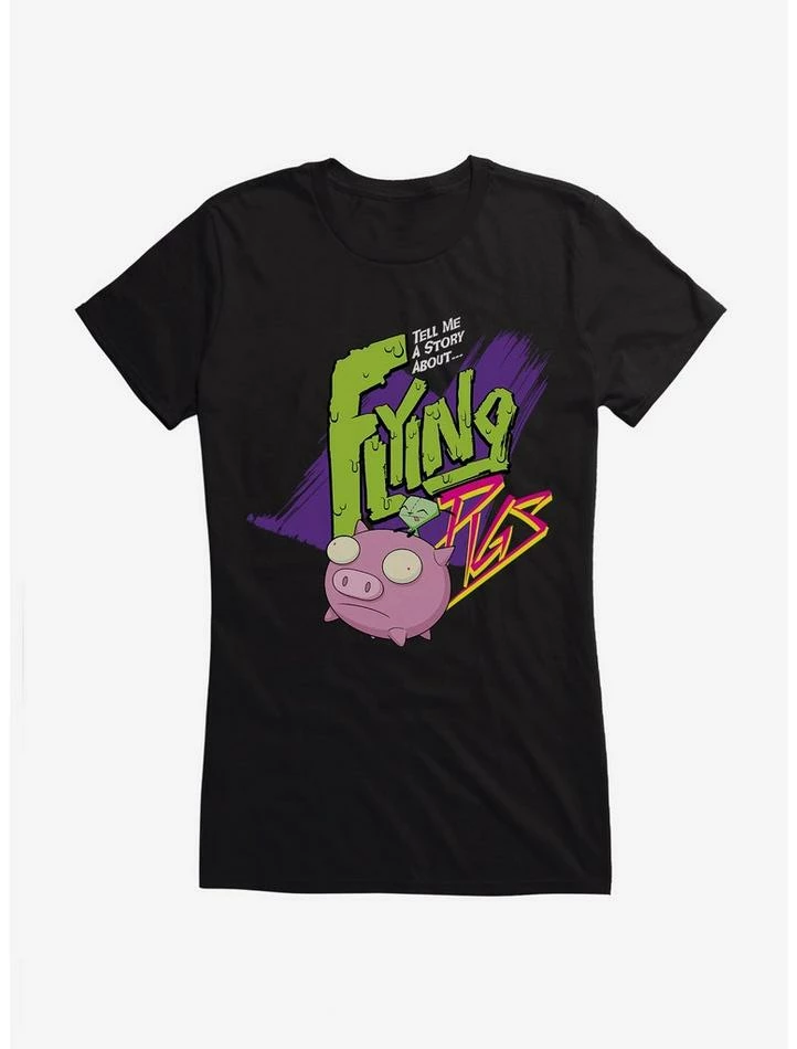 Buy โจ Invader Zim Gir Flying Pigs ๐ง Girls T-Shirt ๐ - Image 2