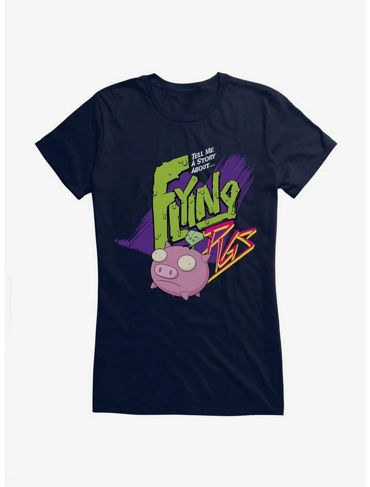Buy โจ Invader Zim Gir Flying Pigs ๐ง Girls T-Shirt ๐ - Image 4