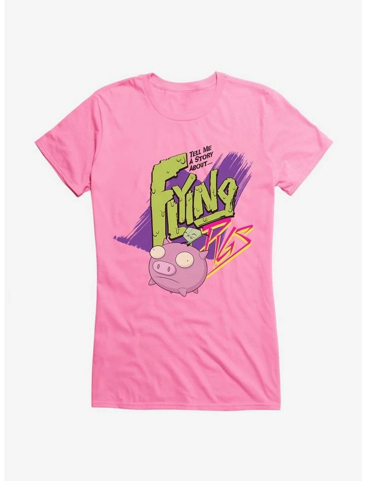 Buy โจ Invader Zim Gir Flying Pigs ๐ง Girls T-Shirt ๐ - Image 5