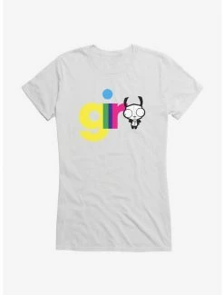 Buy 🎁 Invader Zim Gir Neon Script 👧 Girls T-Shirt 😍