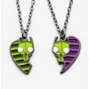 Outlet 🥰 Invader Zim GIR Heart Best Friend Necklace Set 🤩