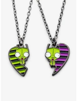 Outlet ๐ฅฐ Invader Zim GIR Heart Best Friend Necklace Set ๐คฉ