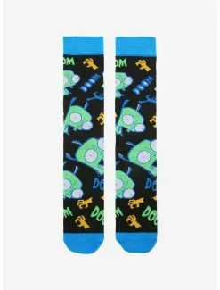 Flash Sale ❤️ Invader Zim GIR Doom Crew 🧦 Socks 👍
