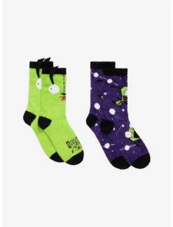 Best Sale โจ Invader Zim GIR Fuzzy ๐งฆ Socks 2 Pair ๐
