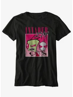 Budget ⭐ Invader Zim Pink Ombre Boyfriend Fit 👧 Girls T-Shirt 😍