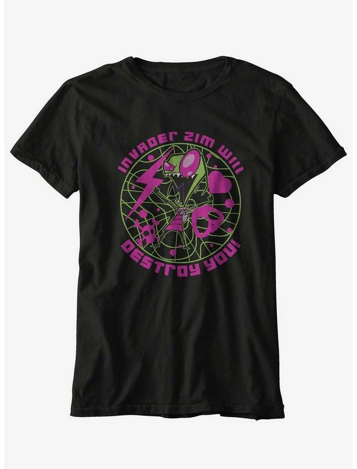Outlet โ๏ธ Invader Zim Destroy You Boyfriend Fit ๐ง Girls T-Shirt ๐