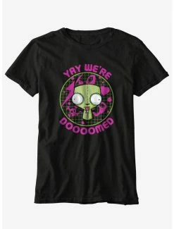 Discount 🛒 Invader Zim We're Doomed Boyfriend Fit 👧 Girls T-Shirt 😍