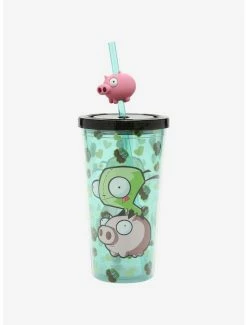 Brand new โ Invader Zim GIR Pig Topper Acrylic Travel Cup ๐งจ
