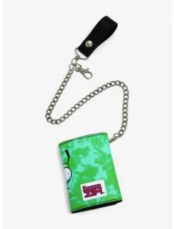 Outlet ๐ Invader Zim GIR Split Trifold Chain Wallet โจ