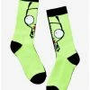 Deals 🔔 Invader Zim GIR Color Block Crew 🧦 Socks 🎁