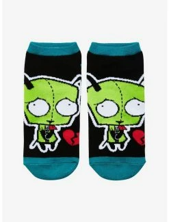 New 🧨 Invader Zim GIR Broken Heart No-Show 🧦 Socks 😀