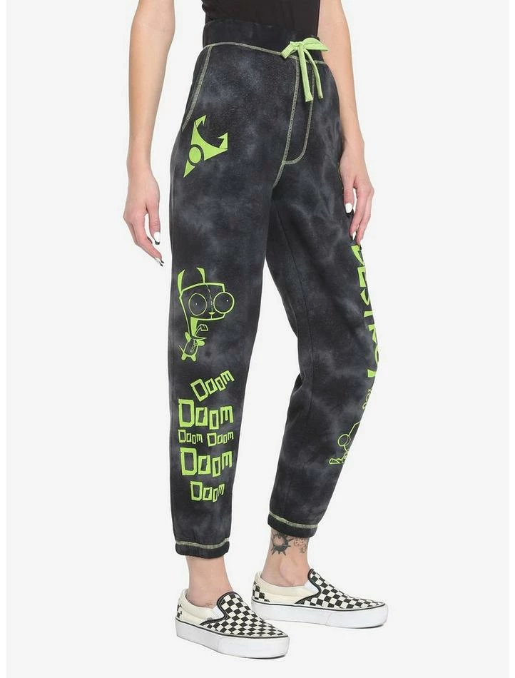 Coupon π₯ Invader Zim Doom Destroy Dark Wash π§ Girls Sweatpants 𧨠- Image 2