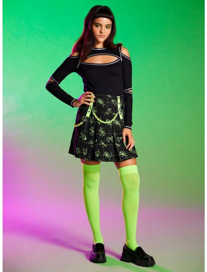 Hot Sale ๐งจ Invader Zim Chain Grid Pleated ๐ Skirt ๐คฉ - Image 3
