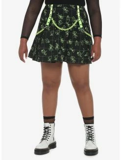 Buy 🧨 Invader Zim Chain Grid Pleated 👗 Skirt Plus Size 🤩