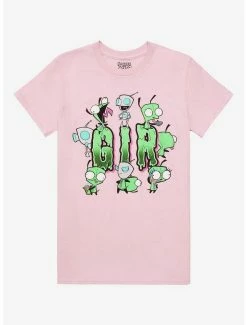 Coupon ❤️ Invader Zim GIR Costume Drip Boyfriend Fit 👧 Girls T-Shirt 😉