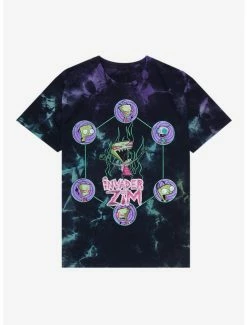 Best reviews of ๐ Invader Zim GIR Evil Flame Dark Tie-Dye Boyfriend Fit ๐ง Girls T-Shirt ๐งจ