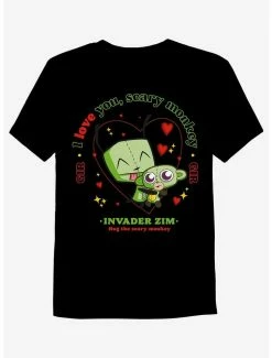Best Sale 🔔 Invader Zim GIR & Monkey Boyfriend Fit 👧 Girls T-Shirt ✨